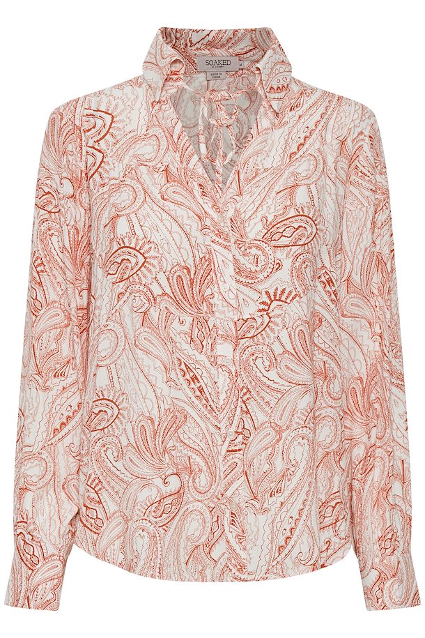 Antique White Paisley Pattern Long sleeved shirt from Soaked in Luxury ...
