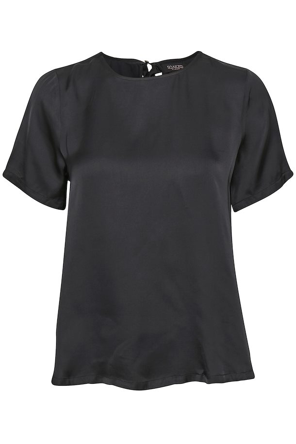 Black Blouse with short sleeve from Soaked in Luxury – Buy Black Blouse ...