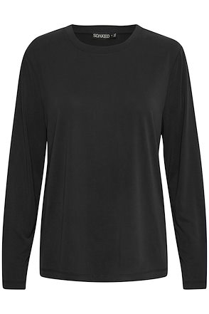 Ecovero™ Long Sleeve Round Neck Shirt - Black