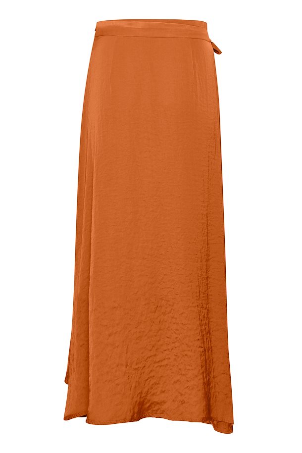 burnt orange tiered maxi skirt