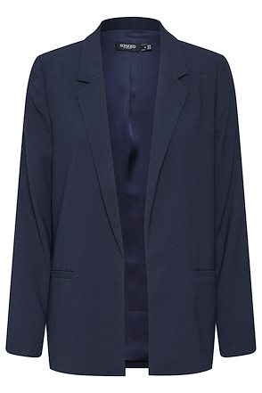 Here for Business Navy Blue Ruched Blazer