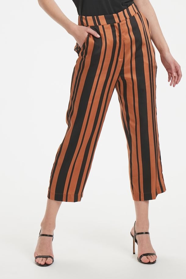 Pecan Brown Stripes Casual pants from Soaked in Luxury – Buy Pecan ...