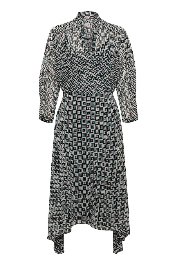 Teal Geometric Pattern Dress from Soaked in Luxury – Buy Teal Geometric ...